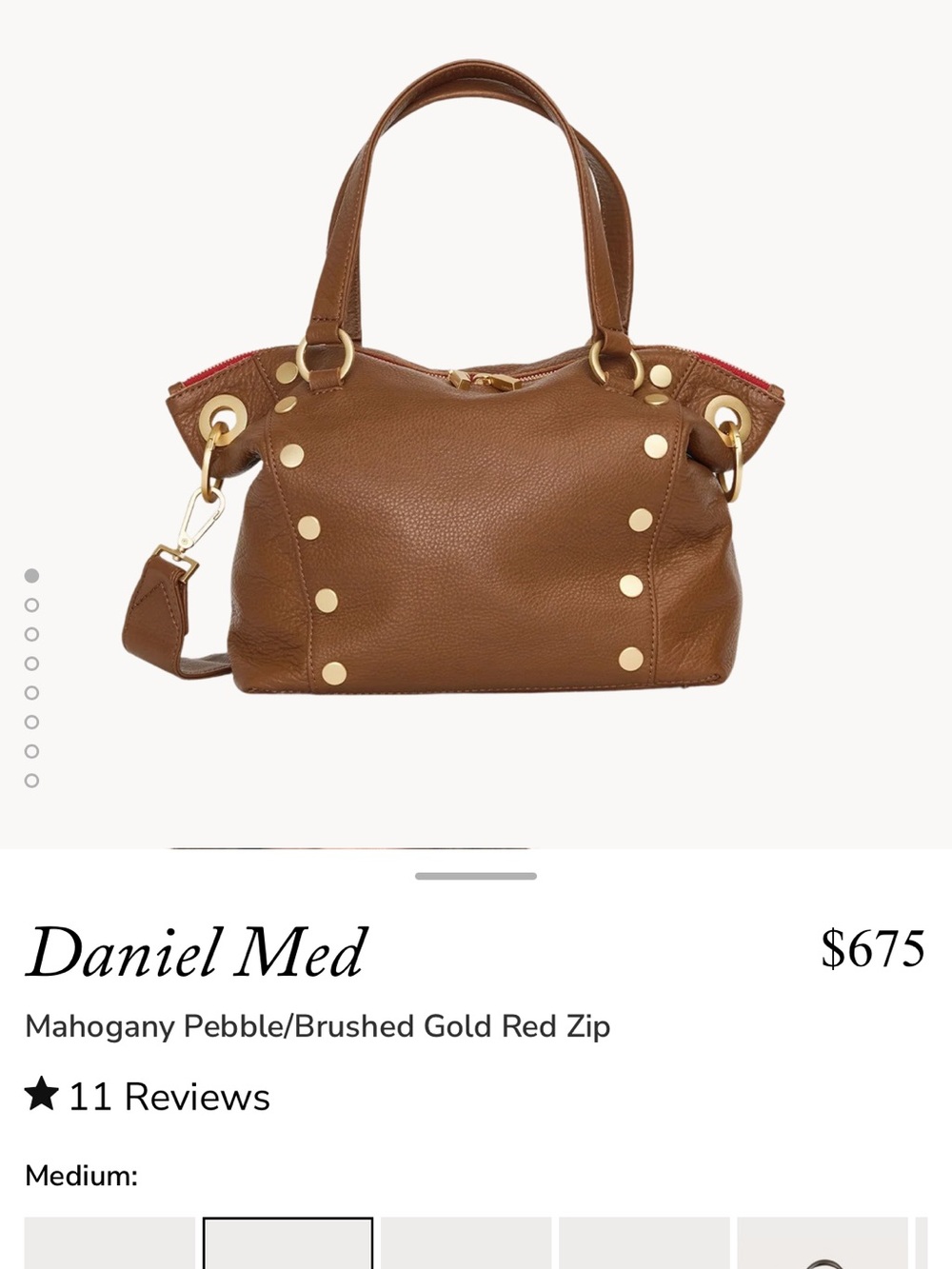 Hammitt Tan Leather Shoulder Bag with Gold Hardware